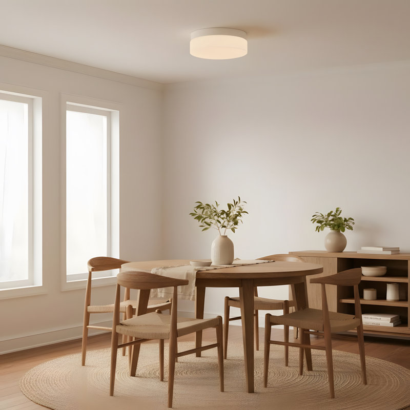 Plafonnier DEL 12 pouces, plafonnier encastré 24W, plafonniers ronds à profil bas pour chambre à coucher, salon, salle à manger (blanc)