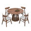 Table de 47,24 pouces, table de salle à manger en bois pour 4 personnes, table de cuisine ronde de conception moderne avec piédestal robuste pour le salon, appartement, restaurant, noyer
