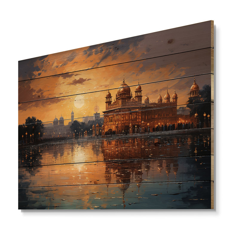 «Hinduisim Golden Temple II» sur impression sur bois, H 10 po x l 20 po x P 0,78 po
