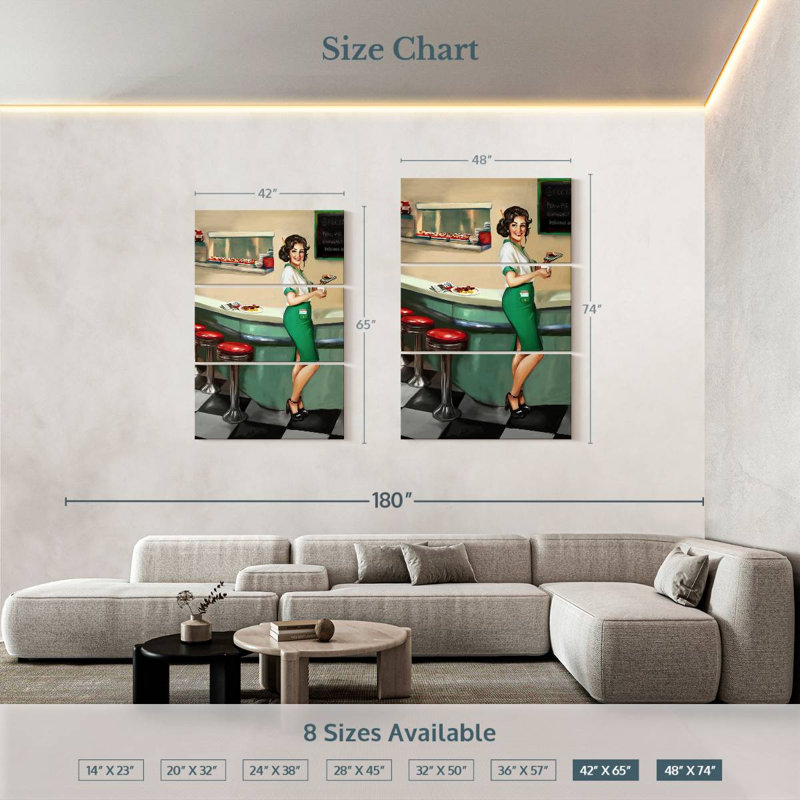 Leisha Diner Waitress, 74" H x 48" W