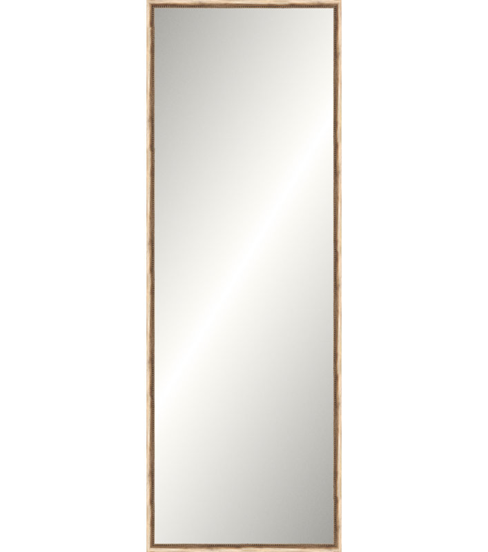 Silver Beaded Old World Mirror, Slim Leaner