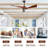 52 Inch Indoor Modern Ceiling Fan No Light 6 Speed Remote 3 Solid Wood Blade Reversible DC Motor For Living Room-163626182-163626187