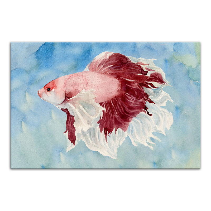 " Red Fish ", 16" H x 24" W x 1.25" D, Wrapped Canvas