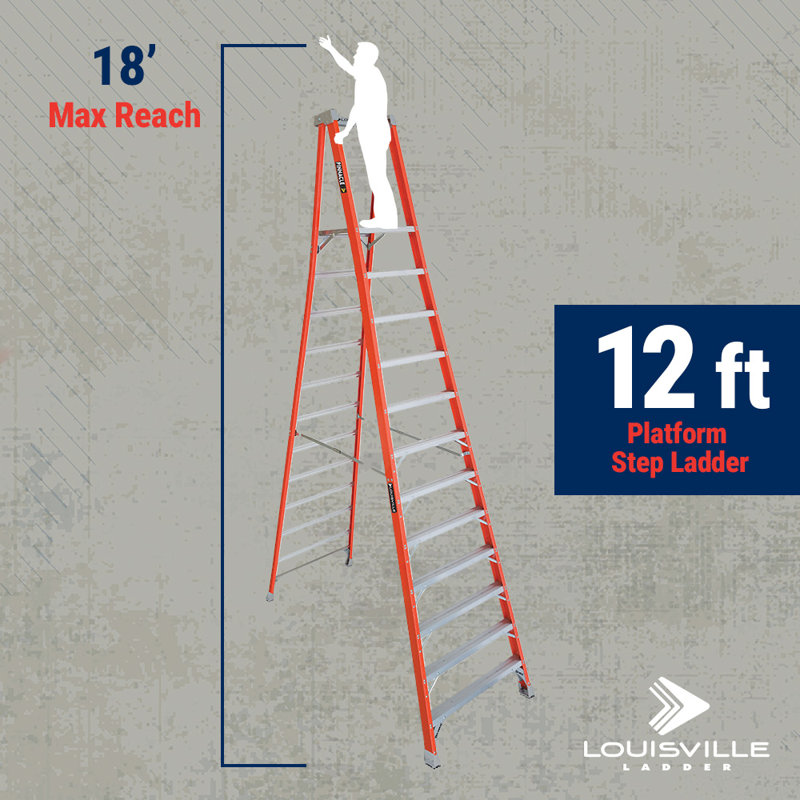 12 ft. Fiberglass Pinnacle Platform Ladder with 300 lbs. Load Capacity Type IA Duty Rating