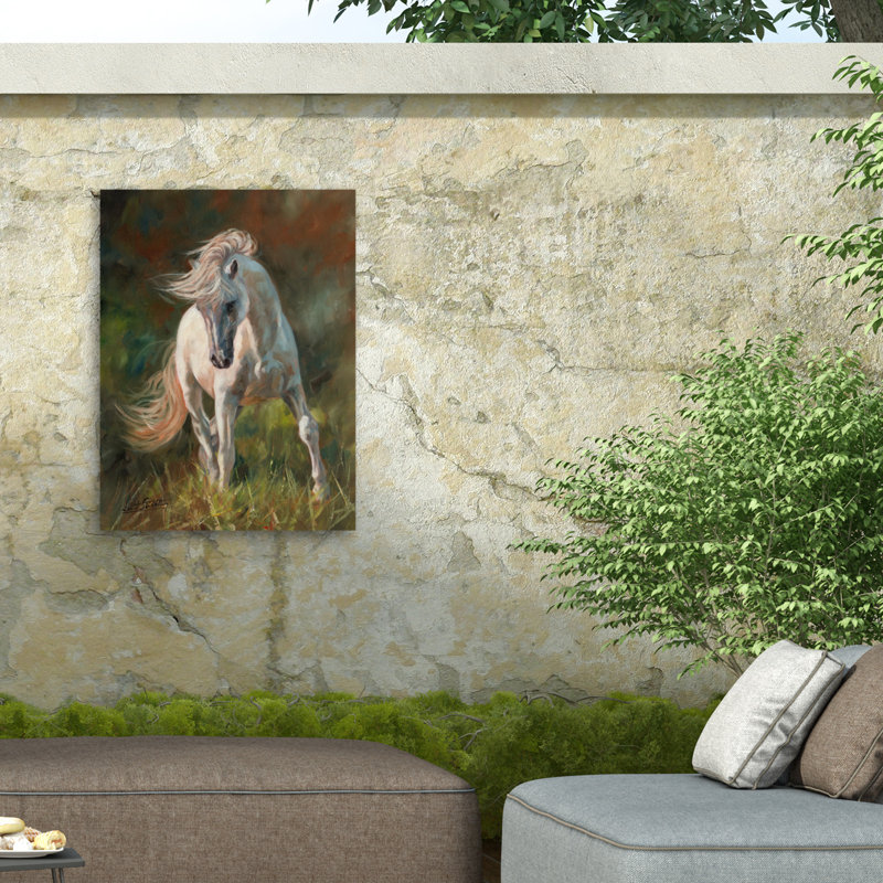 Toile pour l'extérieur David Stribble WHITE HORSE, H 24 po x l 32 po