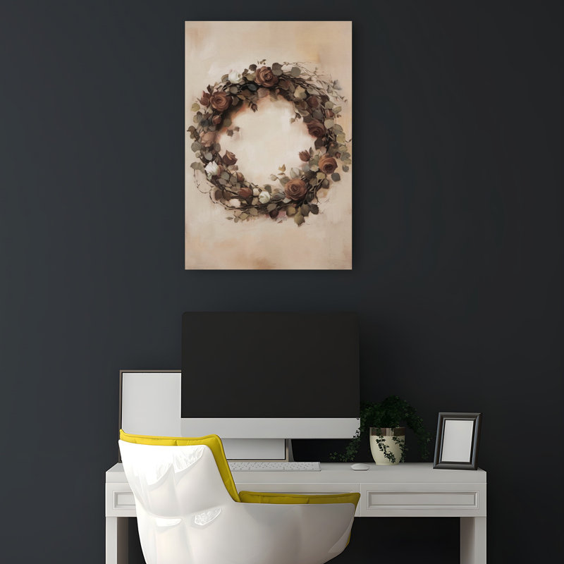 Art mural moderne abstrait Timeless Wreath, 18" H x 12" W