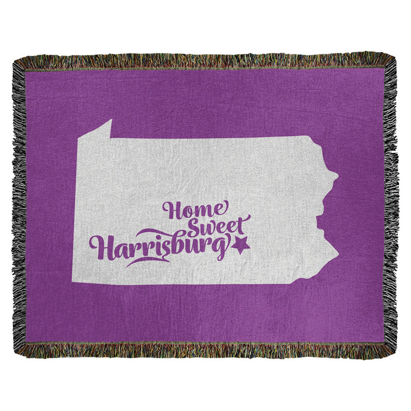 Jeté en coton tissé harrisburg pennsylvanie, l 60 po x L 80 po, Violet