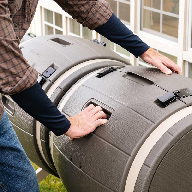 Lifetime 100 Gallon Dark Brown Polyethylene Dual Bin Rotating Composter
