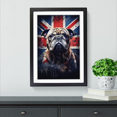 British Bulldog Symbolism Art - Framed Print