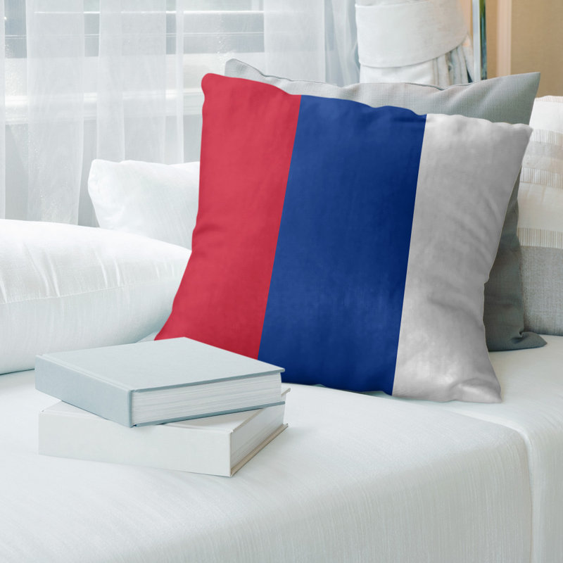 Coussin décoratif , 14 po x 14 po, Duvet synthétique, Bleu