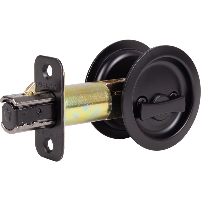 Verrou rond pour porte de poche, Noir mat