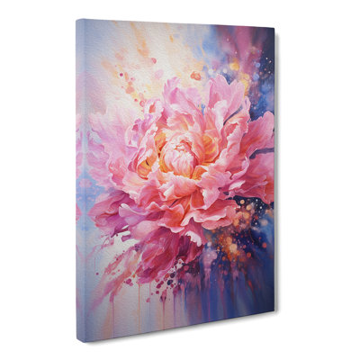 Peony Flower Action No.3 - Wrapped Canvas