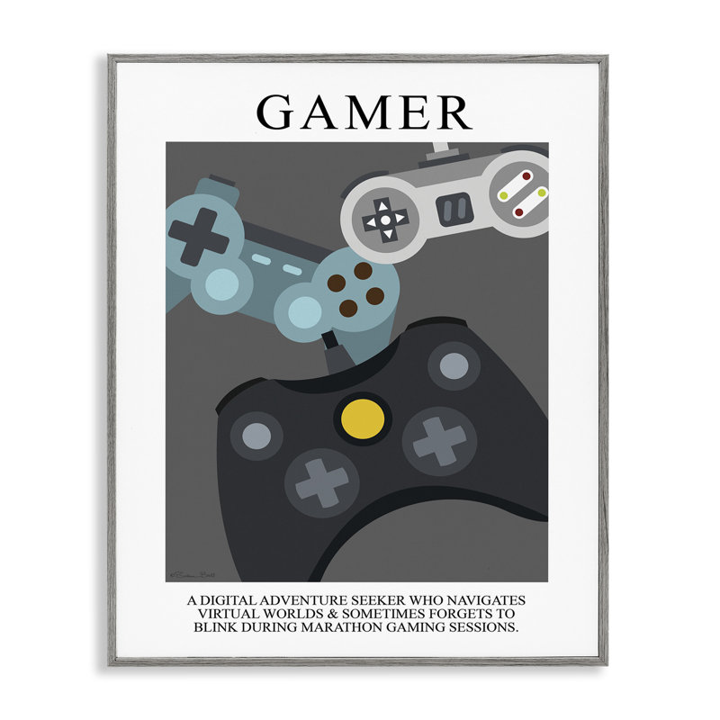 «Gamer», affiche vintage par estampe numérique, design par Susan Ball, H 30 po x l 24 po, Estampe numérique Farmhouse
