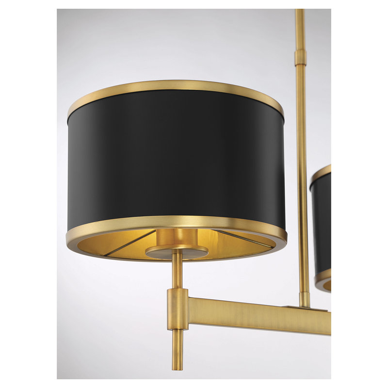 Braselton 3 - Light Kitchen Island Pendant, Brass, Black