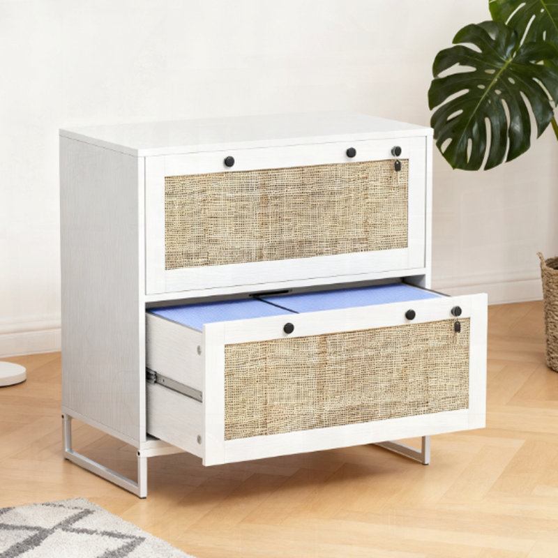 Classeur 2 tiroirs avec barre de suspension réglable verrouillable facile à nettoyer