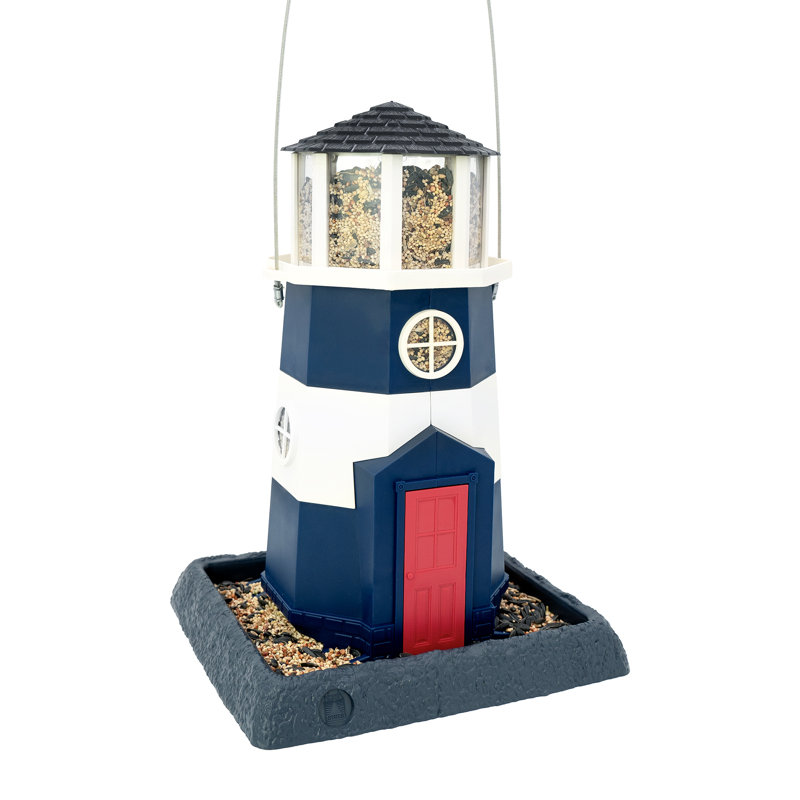 LARGE NAUTICAL NAVY LIGHTHOUSE BIRDFEEDER