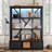 3-Shelf Metal Bookcase With Drawers For Home Office, Open Bookcase, Vintage Industrial Style Bookcase With LED-130284962