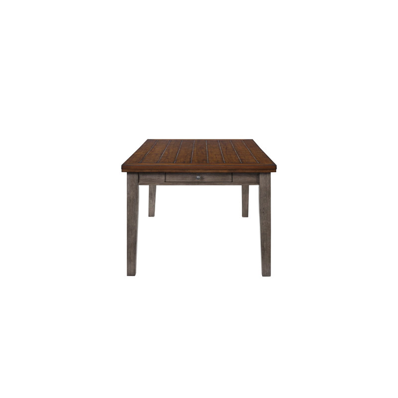 Table de salle à manger 6 tons Casual, rustique, bois massif +, gris, profondeur 79,37 po, largeur 41,01 po, hauteur 31,41 po, table robuste avec attrait, finition, 78 po P 42 po L 30,5 po H, structure résiliente