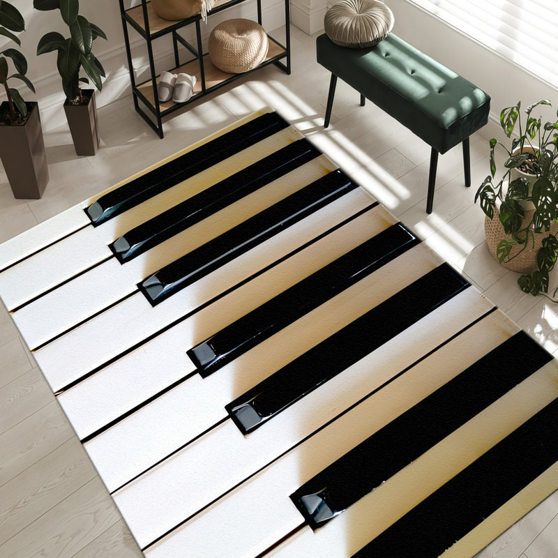 Exquisite Non-Woven Soft Printed Rug Featuring an Intricate Geometric Pattern in Hues of for a Sophisticated Addition to Any Living Space