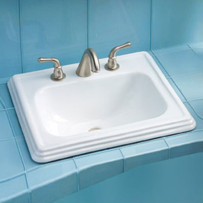 Promenade® Vitreous China Rectangular Drop-in Bathroom Sink with Overflow