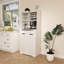 Buffet avec huche - Buffet de rangement de cuisine avec 2 tiroirs et portes de grange, station de café ou armoire à boissons pour la salle à manger, le salon