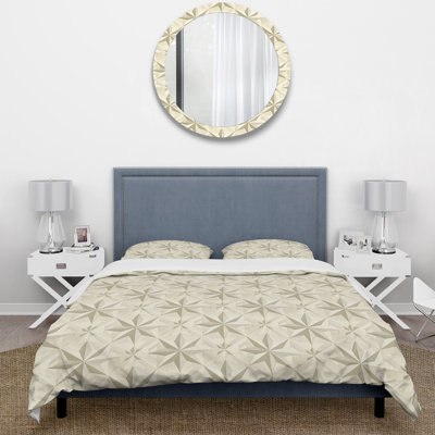 Ivory Cream Midcentury Stars - Midcentury Duvet Cover Set