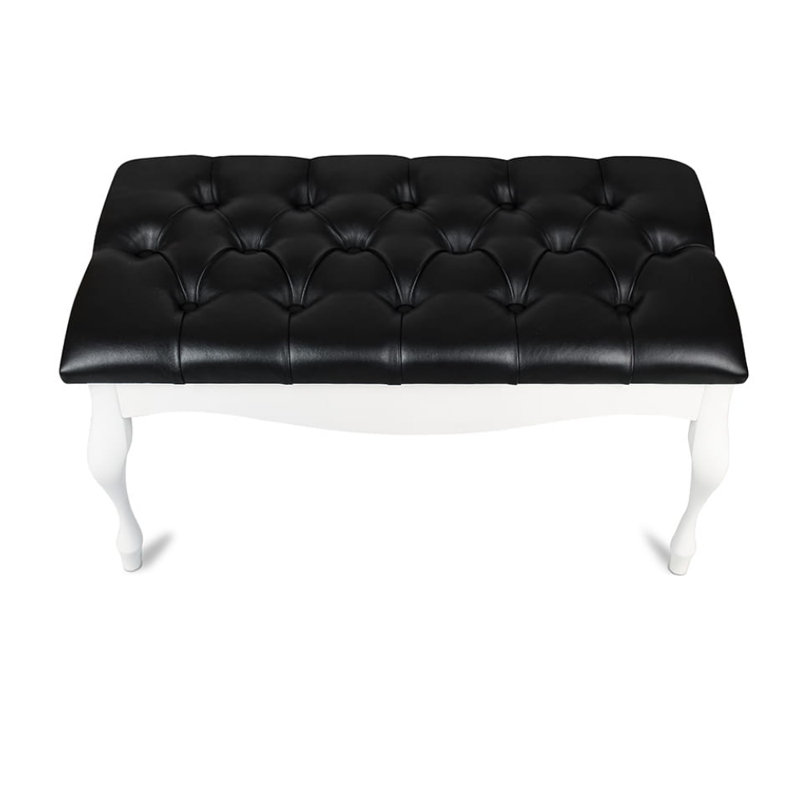 Colrain Faux Leather Upholstered Bench, Black/White, H40 x W60 x D40cm