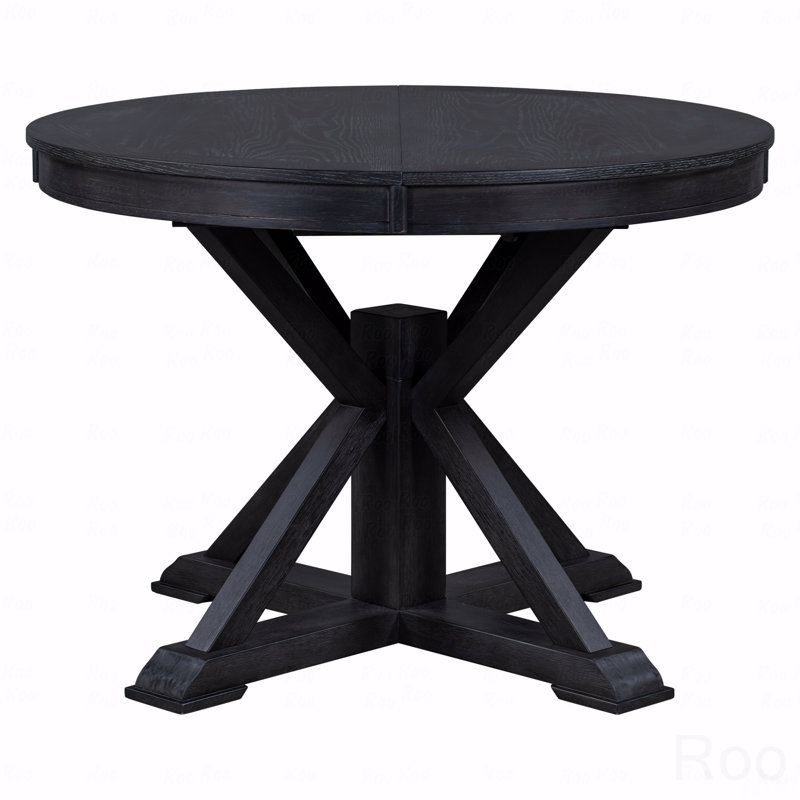 Table de salle à manger rétro avec rallonge fonctionnelle de 12 po, Espresso, Espresso