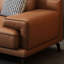 Causeuse coussin orange en cuir véritable-105051296
