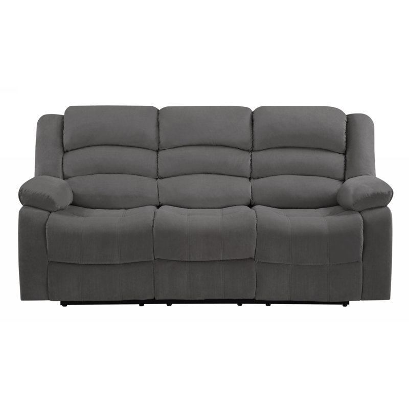 Canapé inclinable à accoudoirs coussinés de 81 po Proxima, Gris