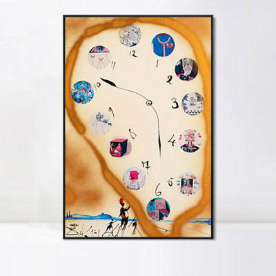 Impression sur toile encadrée, "Time and Space" par Salvador Dali, art mural pour le salon, décorations de bureau à domicile