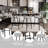 Height Bar Stools Set, Upholstered Counter Height Bar Chair with Round Seat, Modern Barstools with Back and Metal Footrest for Kitchen, Bistro, Pub, Dining Room Island-1991701537