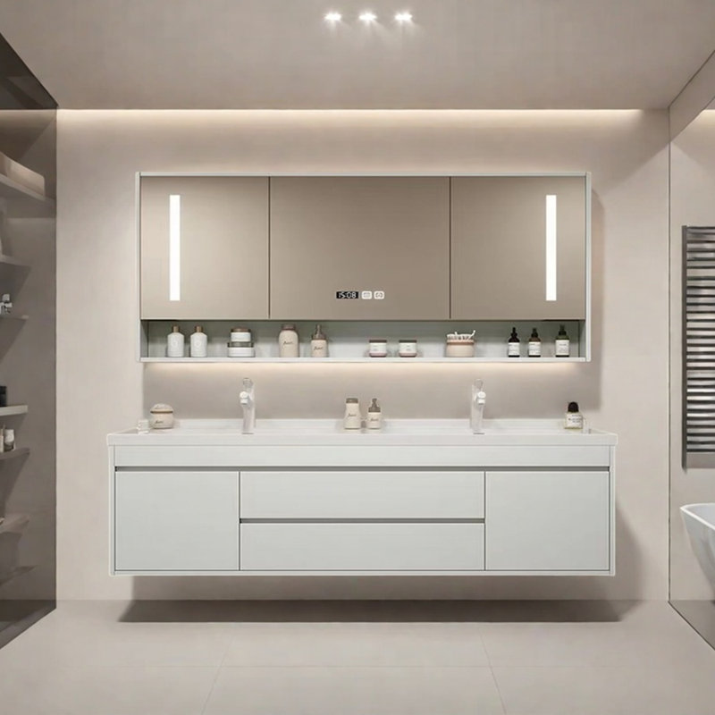 Meuble-lavabo avec comptoir 47,24 Obrian, Blanc