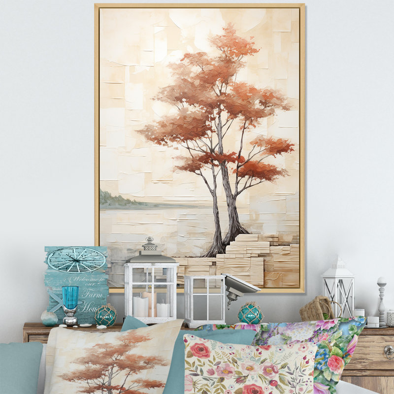 Minimalisme, séquoia beige, Cadre naturel flottant, H 32 po x l 16 po x P 1 po