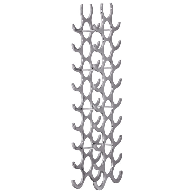 Ridlon Floor Wine Bottle Rack in Silver