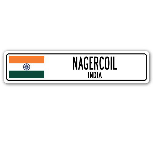 Panneau de signalisation en aluminium de Nagercoil, Inde, H 8 po x l 36 po x P 1 po