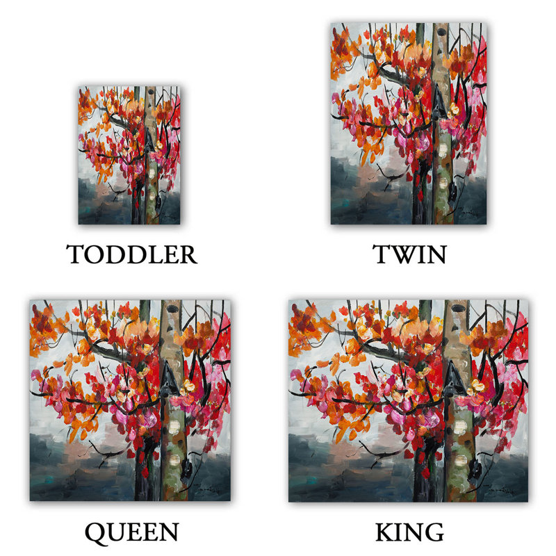 Ensemble de housse de couette color bouleau tree, 1 housse de couette grand + 2 taies standards