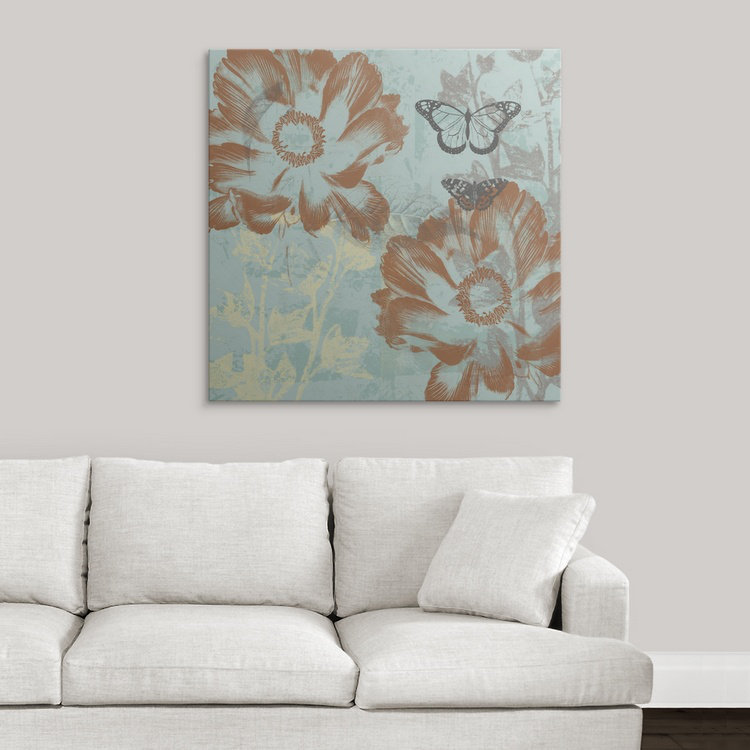 « ii » jennifer grolier, impression Teal Garden, H 35 po x l 35 po x P 1,5 po, Toile