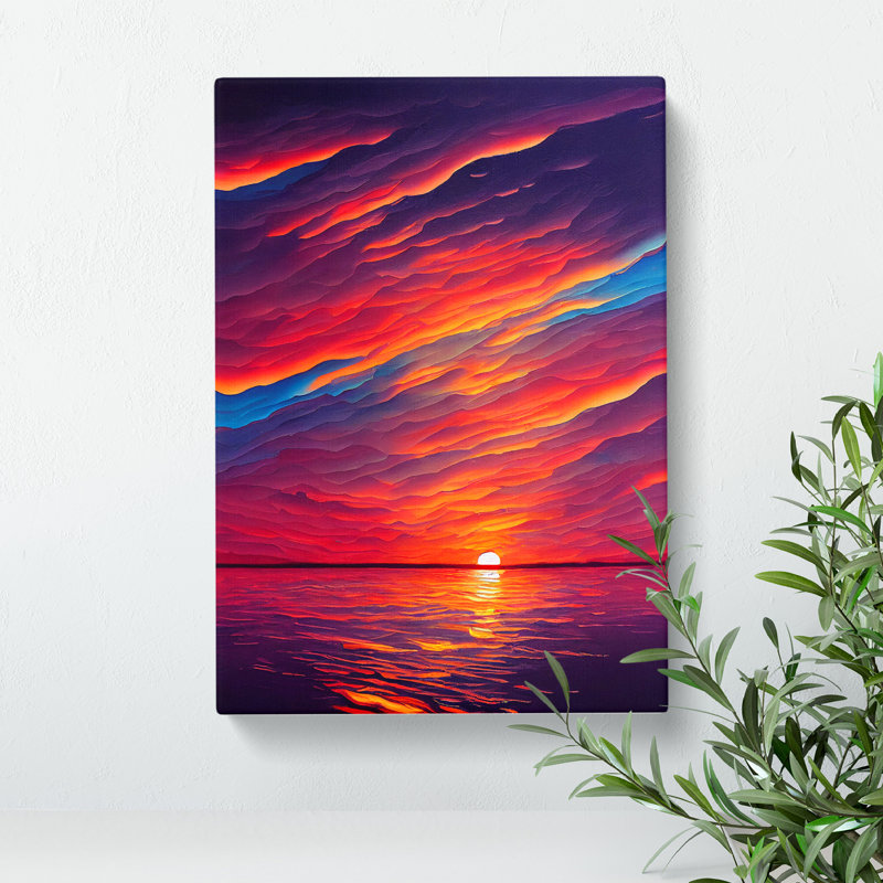 Gracious Ocean Sunset - Wrapped Canvas, 50cm H x 35cm W x 3cm D