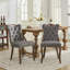 Chaise de salle à manger en velours avec garniture touffetée à la main, poignées en bois massif, clous en cuivre rétro et pieds courbés, ensemble de 2-250312771