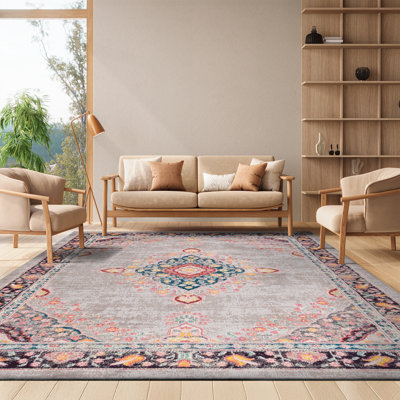 Felty Oriental Orange Area Rug