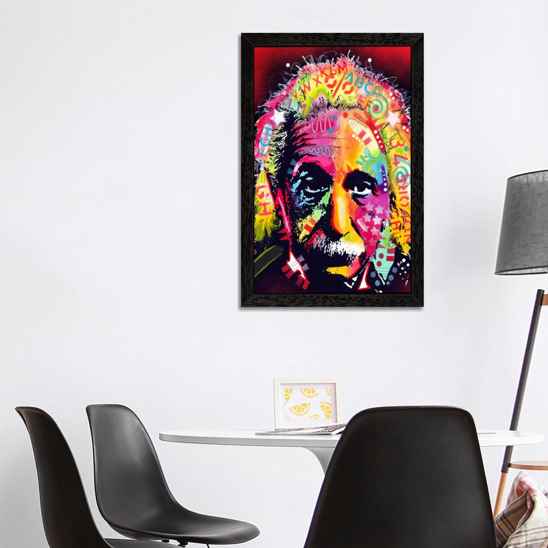 Einstein II by Dean Russo - Print on Canvas, 66.04 cm H x 45.72 cm W, Black Framed