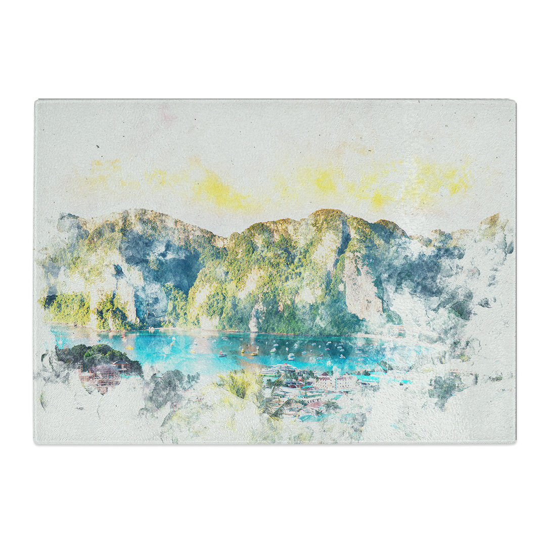 Tempered Glass Phi Phi Islands in Thailand Chopping Board