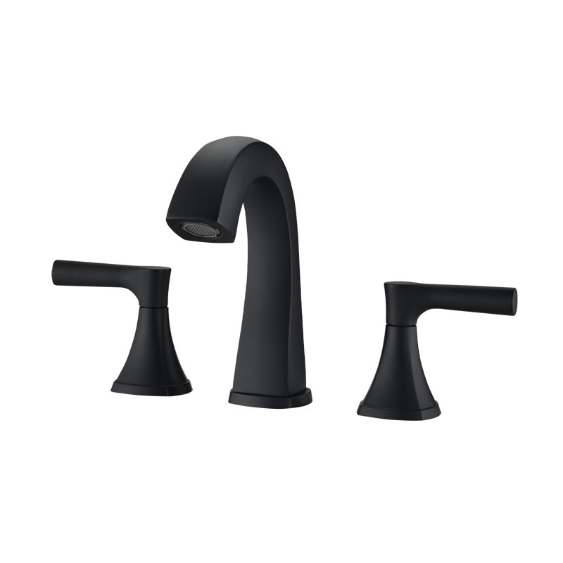 2-handle Bathroom Faucet with Drain Assembly, Matte Black