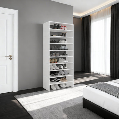 FM FURNITURE Berlin Shoe Rack with Open Shelves,  Ideal for Modern Home Spaces