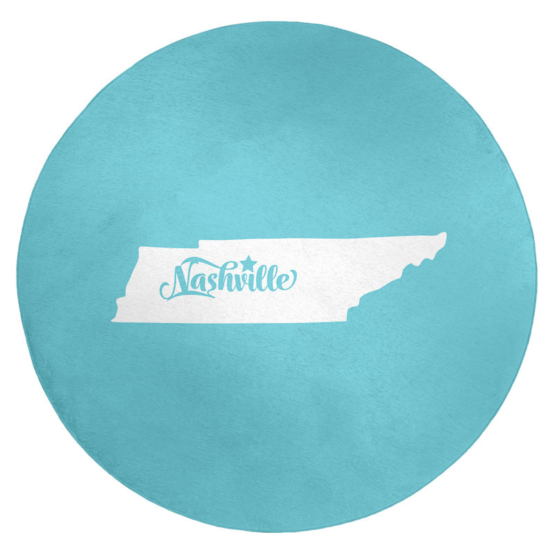 Tapis en poly-chenille nashville tennessee, Rond 5 pi