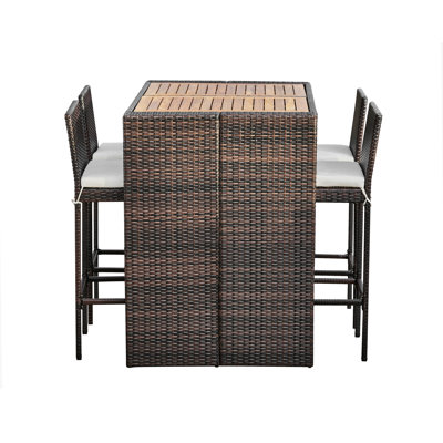 Teamson Home Bar Set with Wood Frame