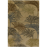 Malo Wool Floral Area Rug in Brown/Teal