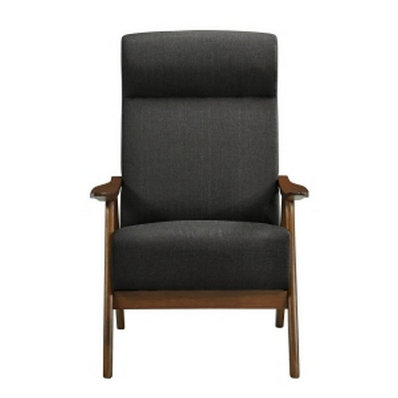 Fauteuil de 29 po de large Kiyon, Mélange de polyester gris foncé
