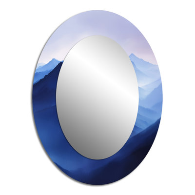Alaska Snow Capped Summits At Twilight I - Traditional Oval Wall Mirror